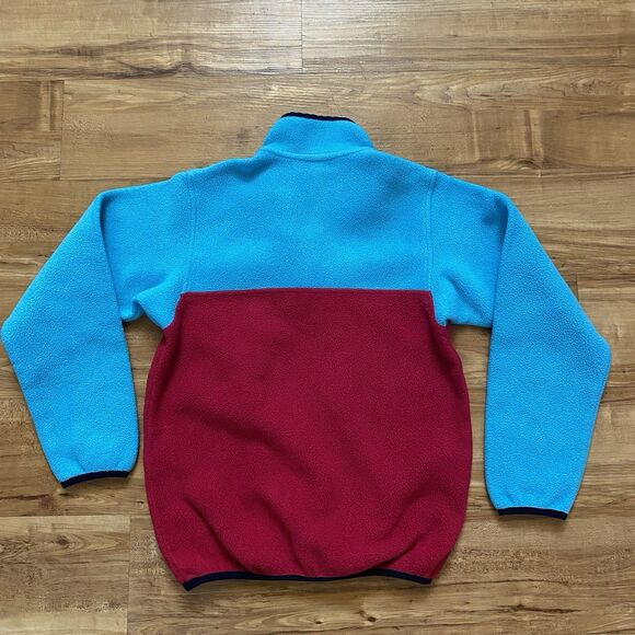 Patagonia Girl’s 10 M Synchilla Pullover T-Snap Fleece Blue Red Outdoor Hike Ski - Picture 2 of 16